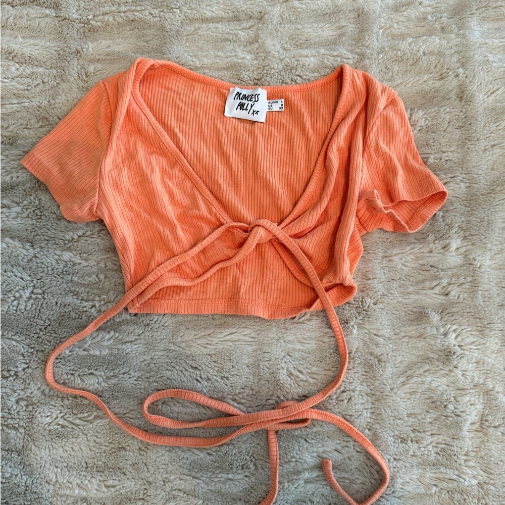 Orange crop top